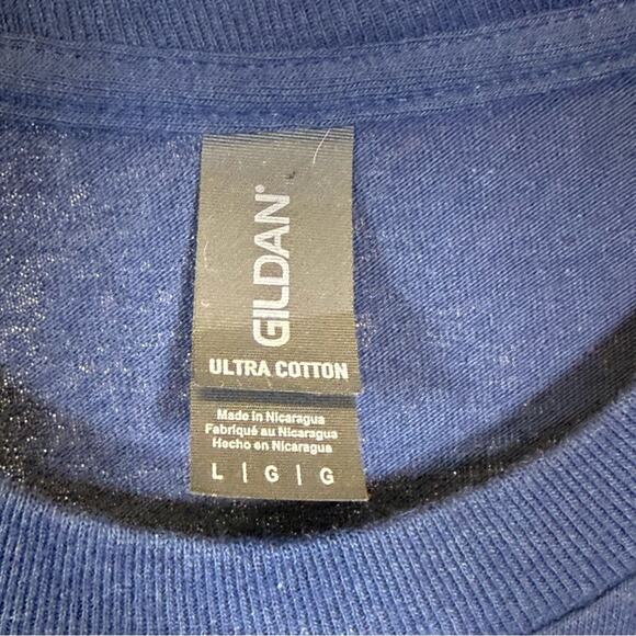 Gildan, Puppie Love Rescue, Blue Long Sleeve Tee Classic Crew Neck. Size Large. - Picture 4 of 6